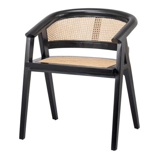 Seine Rattan Dining Arm Chair In Black/ Natural by New Pacific Direct