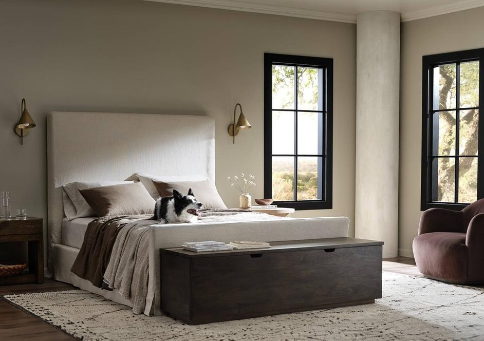 Daphne Queen Slipcover Bed - Brussels Natural by Four Hands