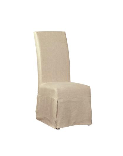 Linen Floor Length Slip Covered Parsons Chair by Furniture Classics