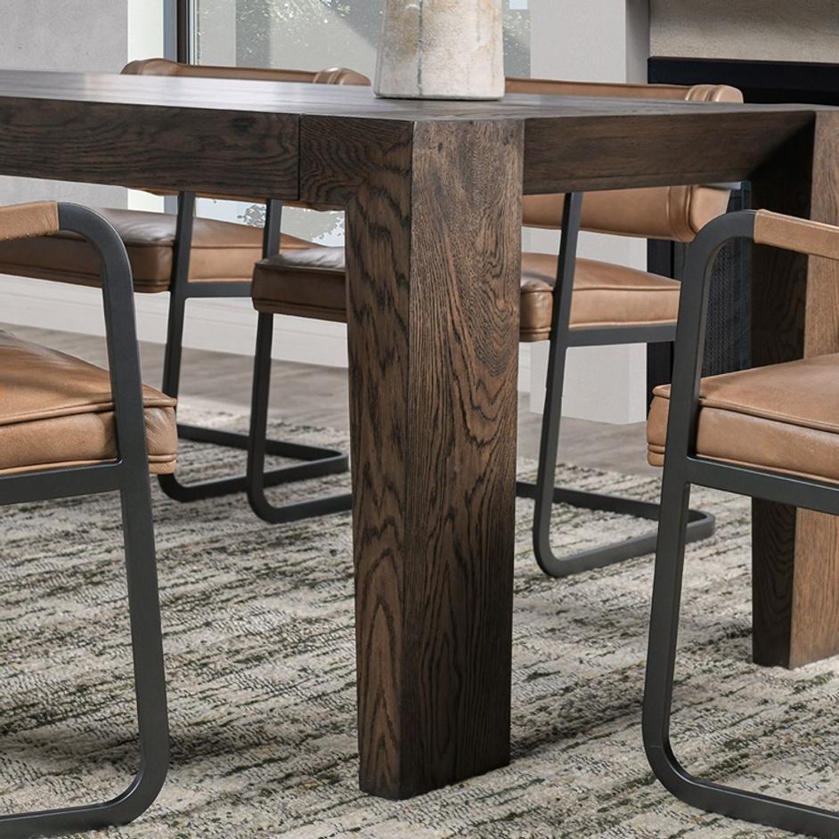 Troy Reclaimed Oak 89" Dining Table Suede Brown by Classic Home