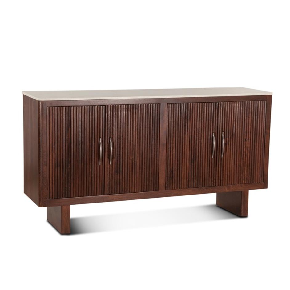 Amalfi 68" Mango Wood and White Marble Sideboard by Home Trends & Design