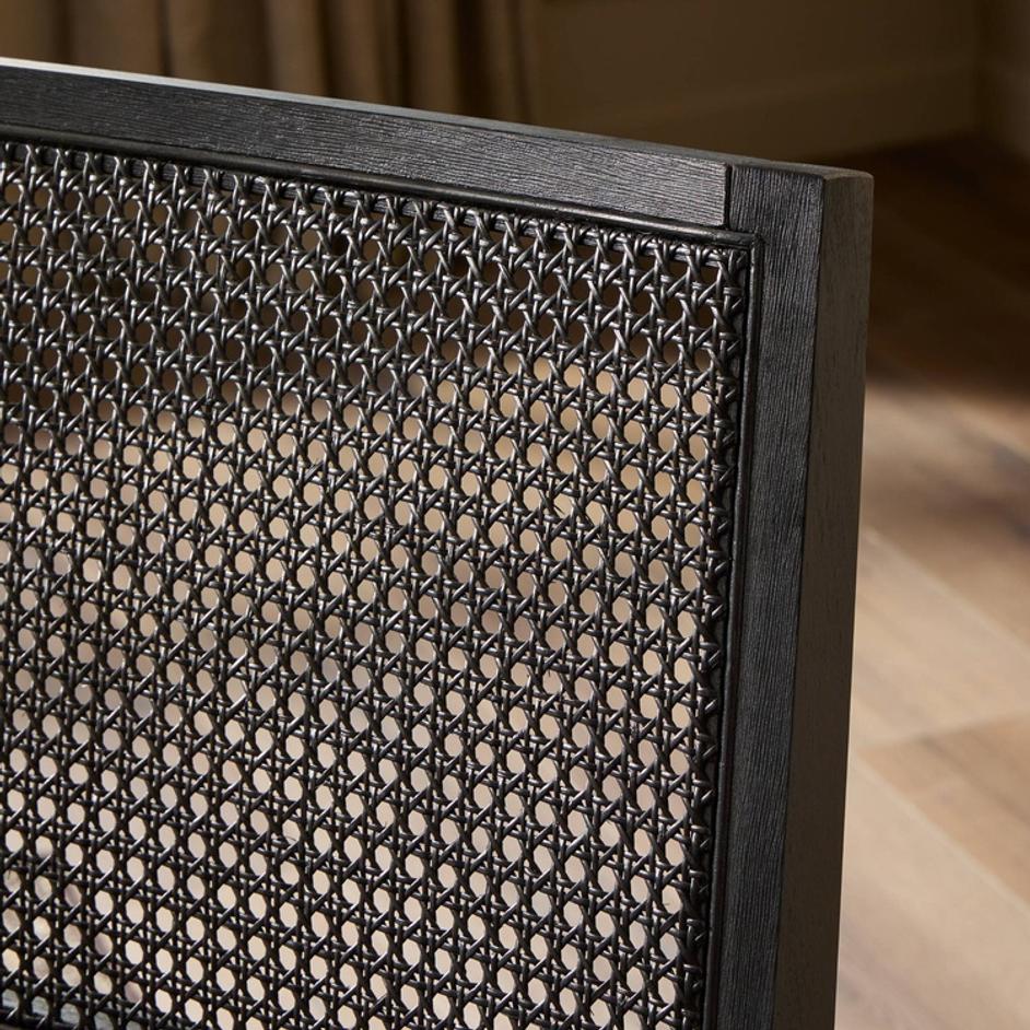 Sage Dining Chair In Antwerp Noir And Brushed Ebony Beech And Brushed Ebony Cane by Four Hands