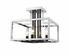 Quadra 4 Light Semi Flush Mount  in Chrome + Black Finish by Z-Lite
