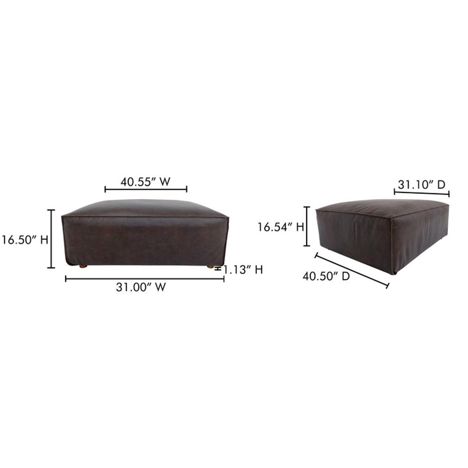 Form Ottoman Espresso Brown Leather by Moes Home