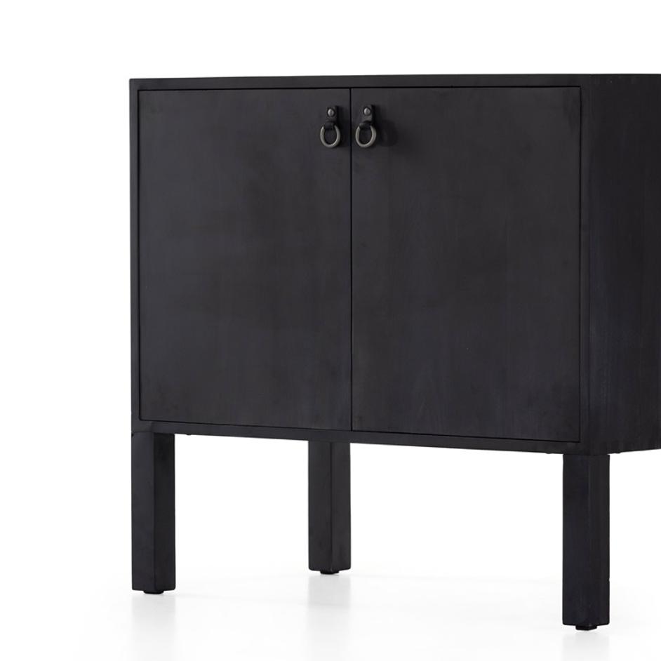 Isador Bar Cabinet In Black Wash Poplar by FOUR HANDS