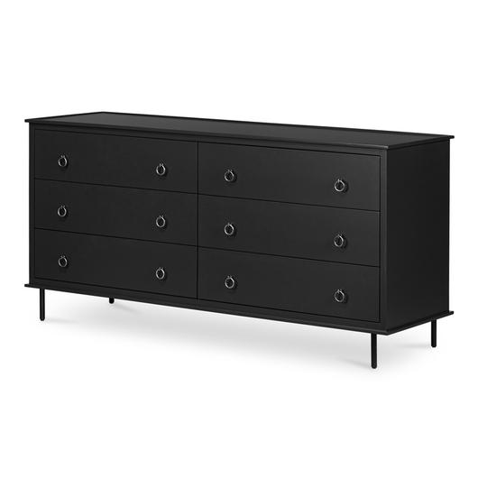Reagan 6 Drawer Dresser Black by Moes Home