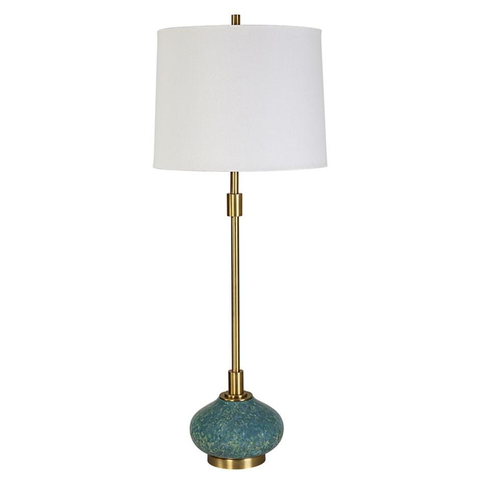Kaimana Aged Blue Buffet Lamp by Uttermost