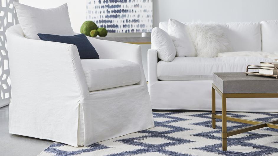 Faye Slipcover Swivel Club Chair by Essentials For Living