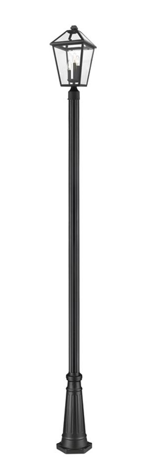 Talbot 3 Light Outdoor Post Mounted Fixture in Black Finish by Z-Lite