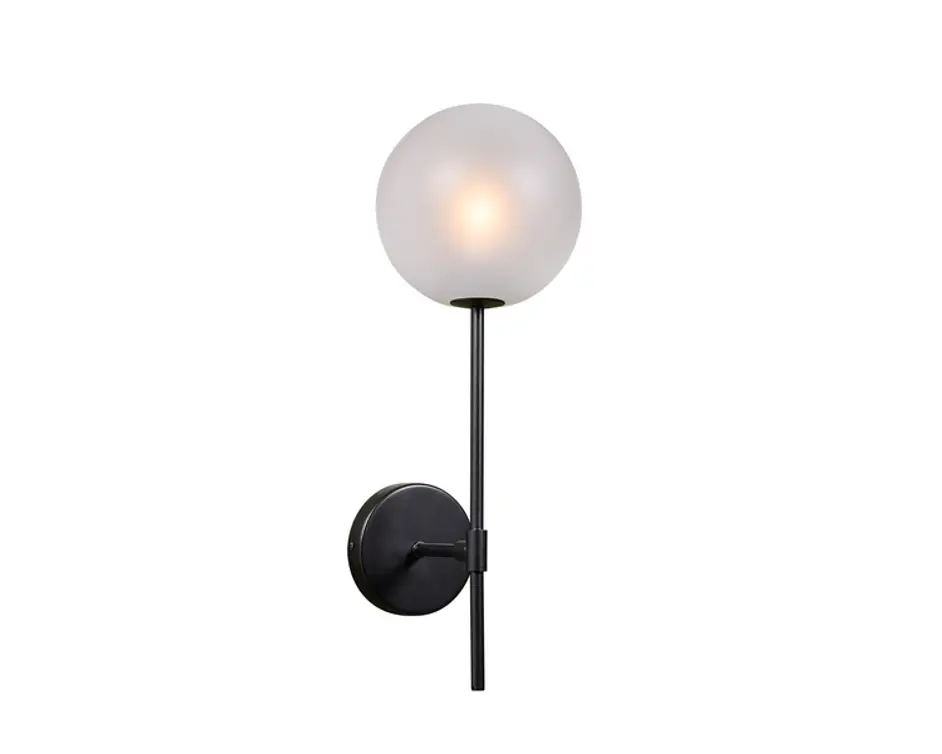 IZORA SCONCE - BLACK - FROSTED by Sunpan