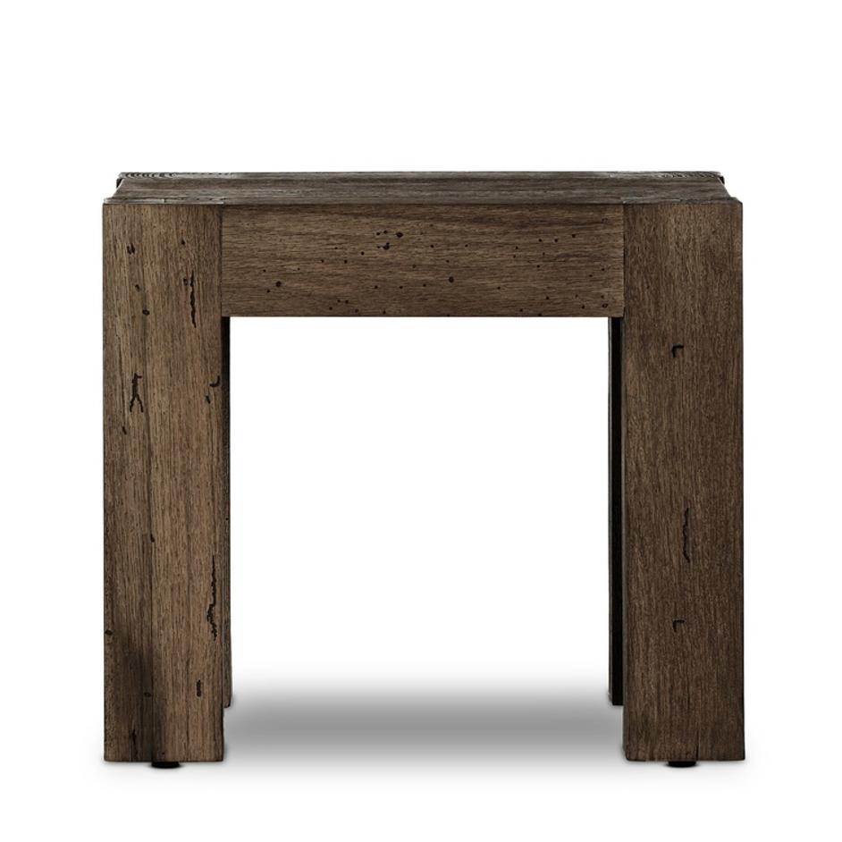 Abaso End Table - Ebony Rustic Wormwood Oak by Four Hands