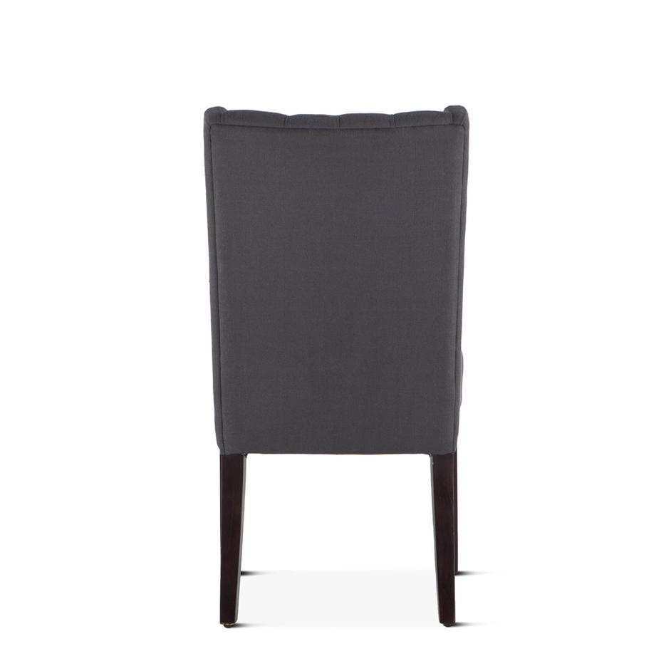 Lara Dark Gray Linen Dining Chair with Dark Walnut Legs by Home Trends & Design