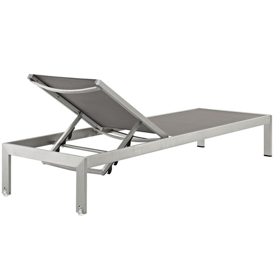 Nantucket Chaise Outdoor Patio Aluminum Set Of 6 In Silver Gray by Modway Furniture