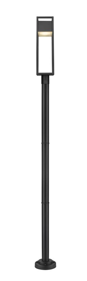 Barwick 1 Light Outdoor Post Mounted Fixture in Black Finish by Z-Lite