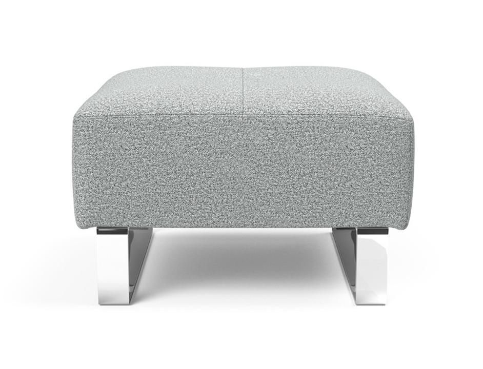 DELUXE EXCESS OTTOMAN in MELANGE LIGHT GREY FABRIC WITH Chrome legs 538 by INNOVATION USA