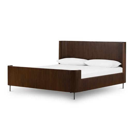 Fletcher Bed In Terra Brown Oak In King by FOUR HANDS