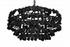 Vulcan Chandelier, Black Steel with Black Glass by Noir Furniture