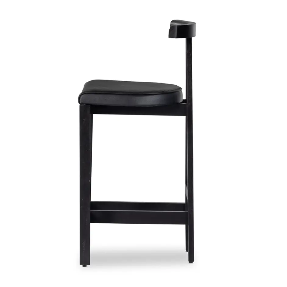 Tex Stool In Black Rosa Morada by FOUR HANDS