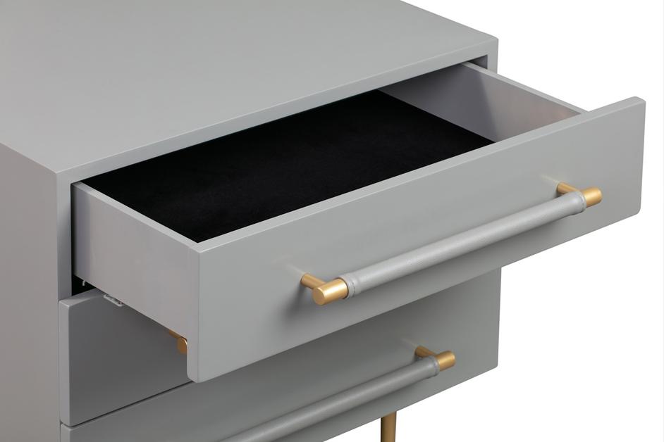 Trident Grey Nightstand by tov furniture