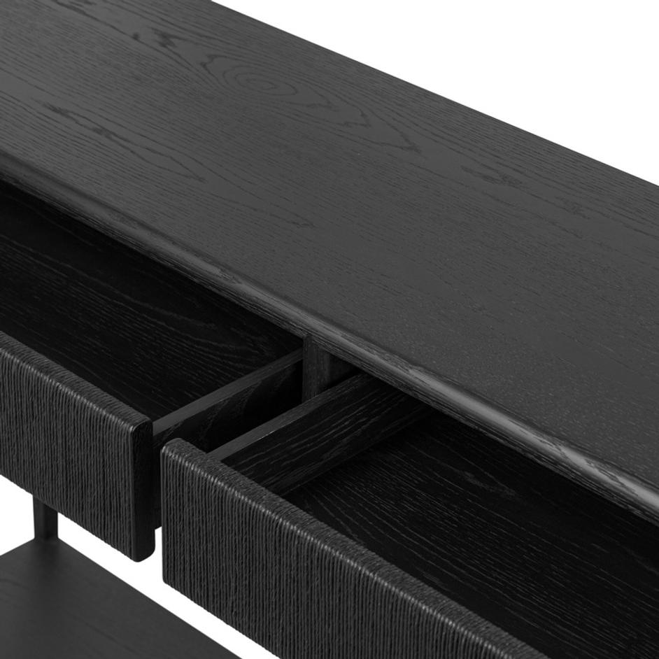 Rosenell Console Table - 60" - Black Oak Solid by Four Hands