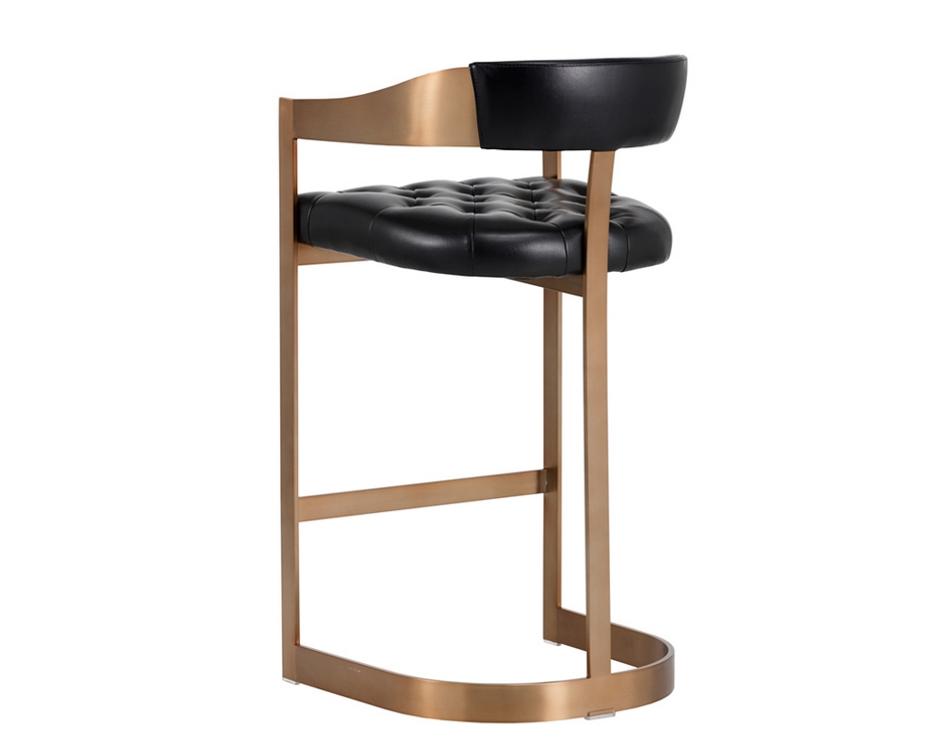 Beaumont Barstool - Antique Brass - Cantina Black by Sunpan