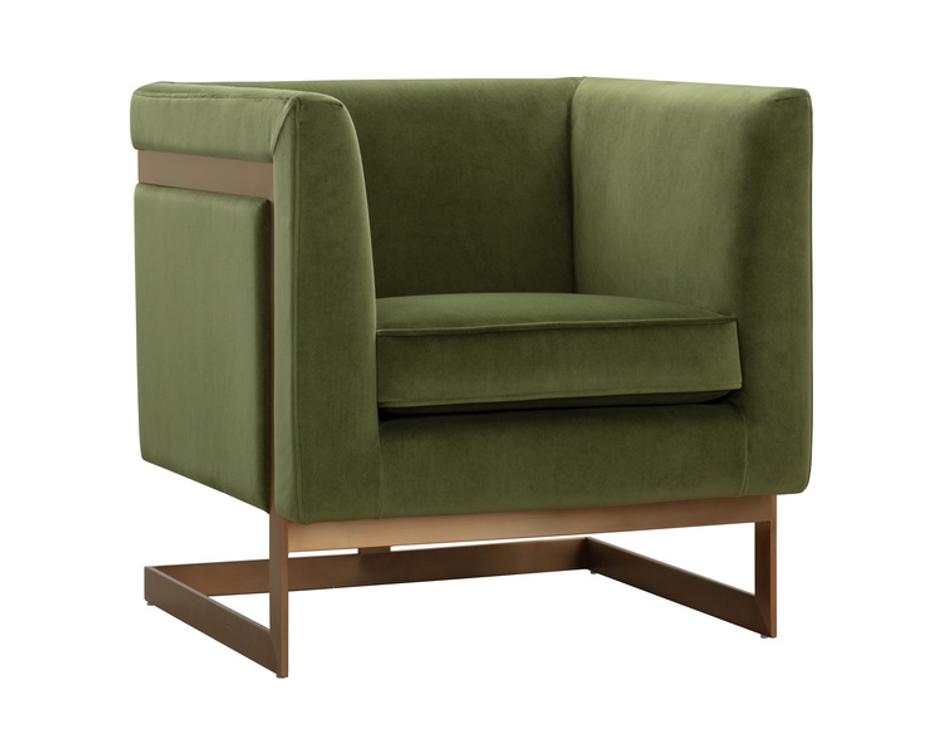 YVETTE ARMCHAIR - GOLD - MEG OLIVE by Sunpan