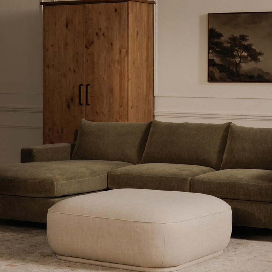 Marion Square Ottoman Beige by Moes Home