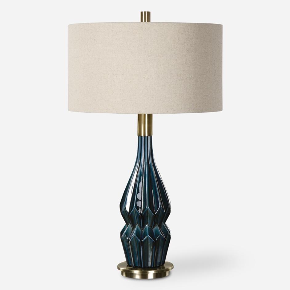 Prussian Blue Ceramic Lamp by Uttermost