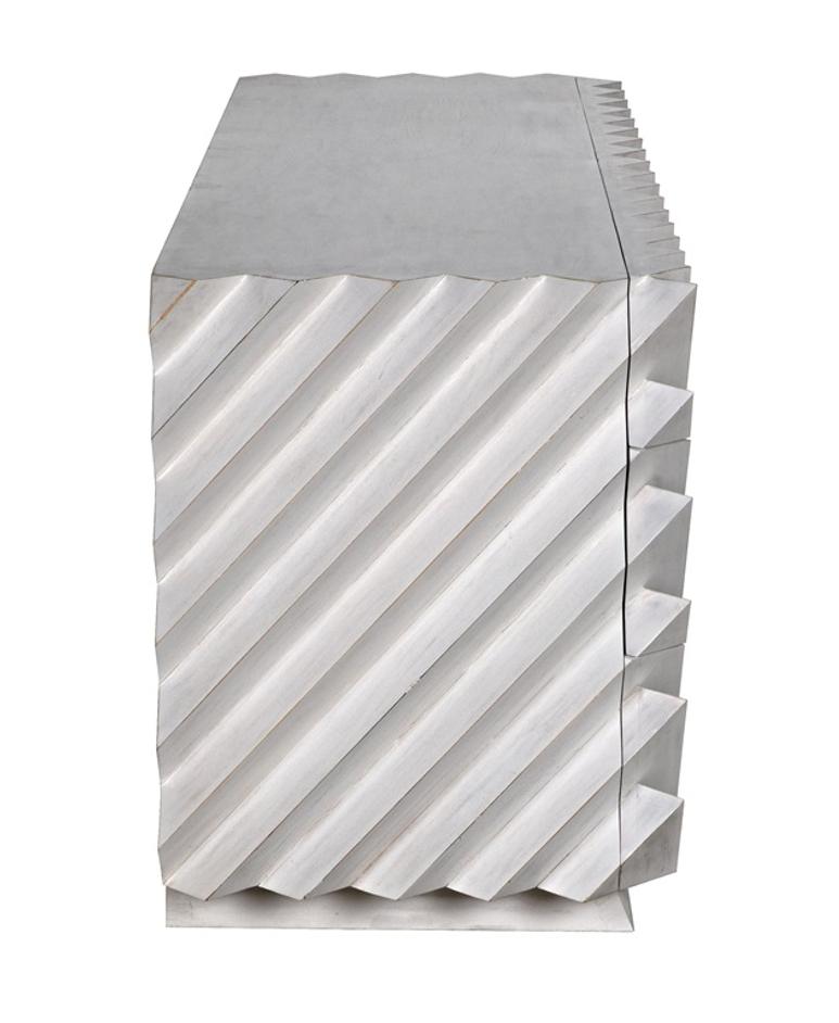 Hikaru White Wash Mahogany and Veneer Dresser with Brass Pulls by Noir Furniture