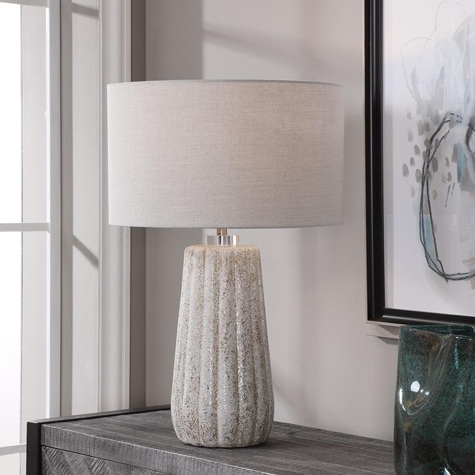 Pikes Stone-Ivory Table Lamp by Uttermost