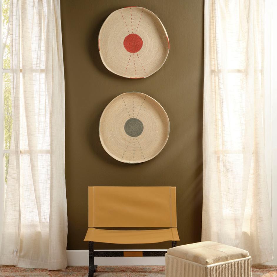 Sundial Seagrass Round Wall Art, Rust by Jamie Young