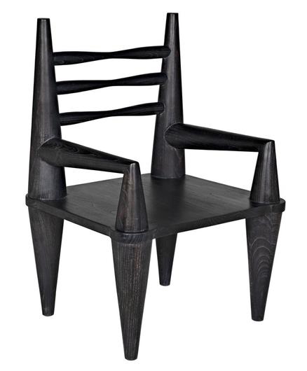 Cone Chair in Cinder Black Mindi Wood by Noir Furniture