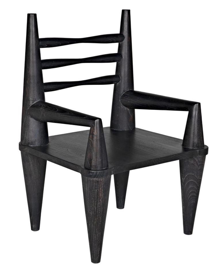 Cone Chair in Cinder Black Mindi Wood by Noir Furniture