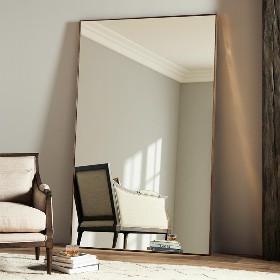 Georgina Rectangle Floor Mirror - Polished Brass by Four Hands
