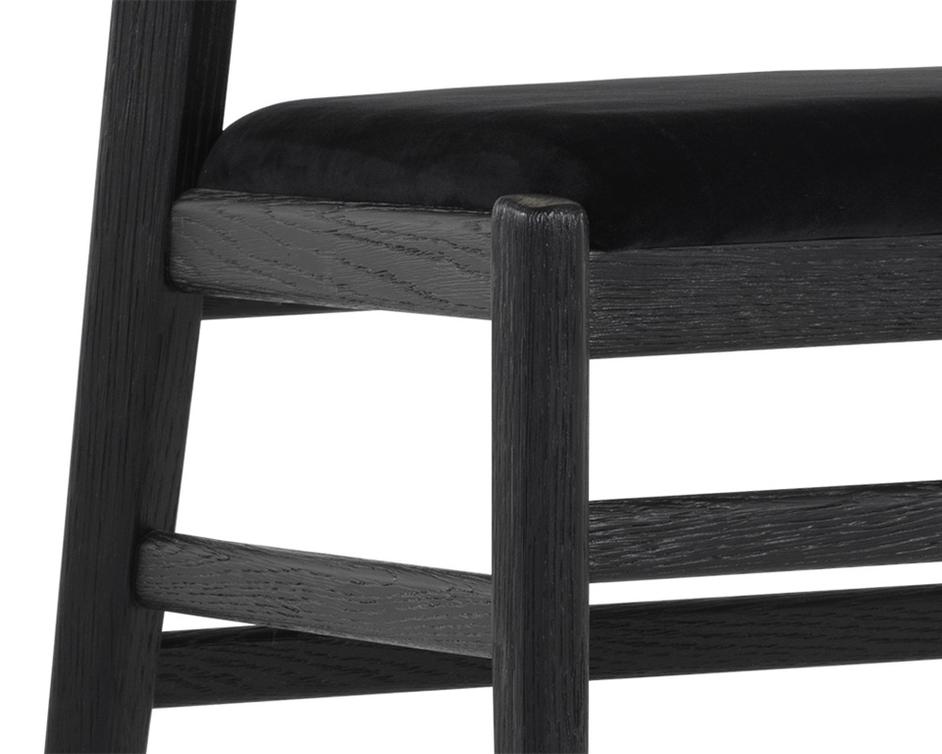 Annex Dining Chair - Black - Velvet Black by Sunpan