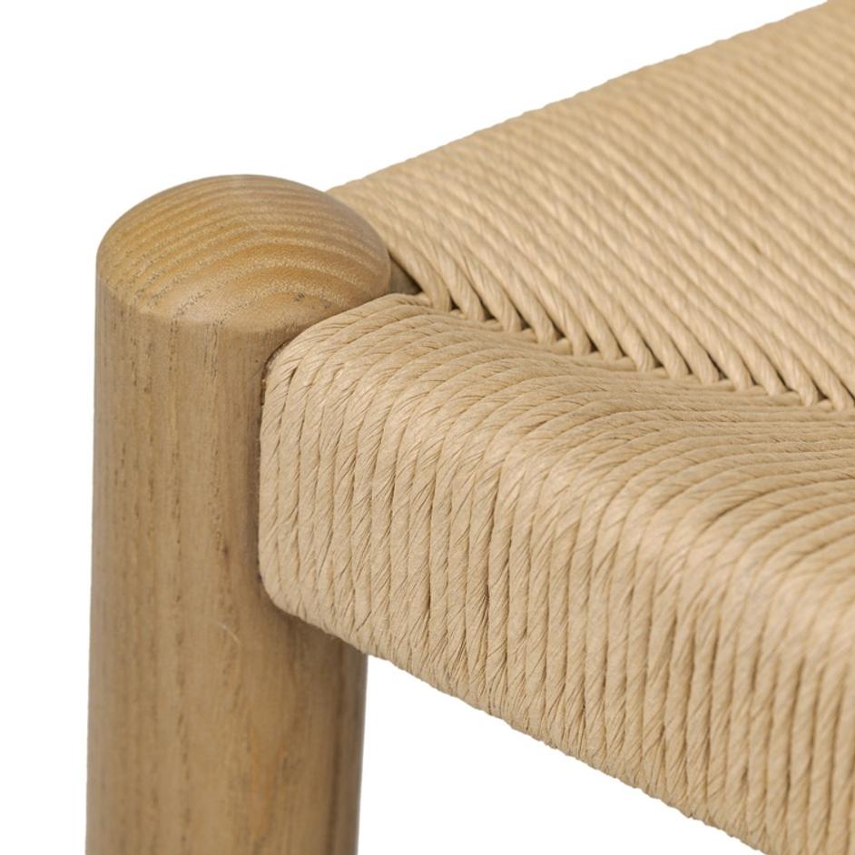 Dara Bar Stool In Toasted Ash And Natural Paper Cord by Four Hands
