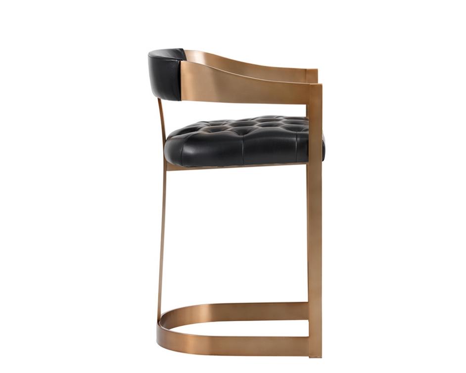Beaumont Counter Stool - Antique Brass - Cantina Black by Sunpan