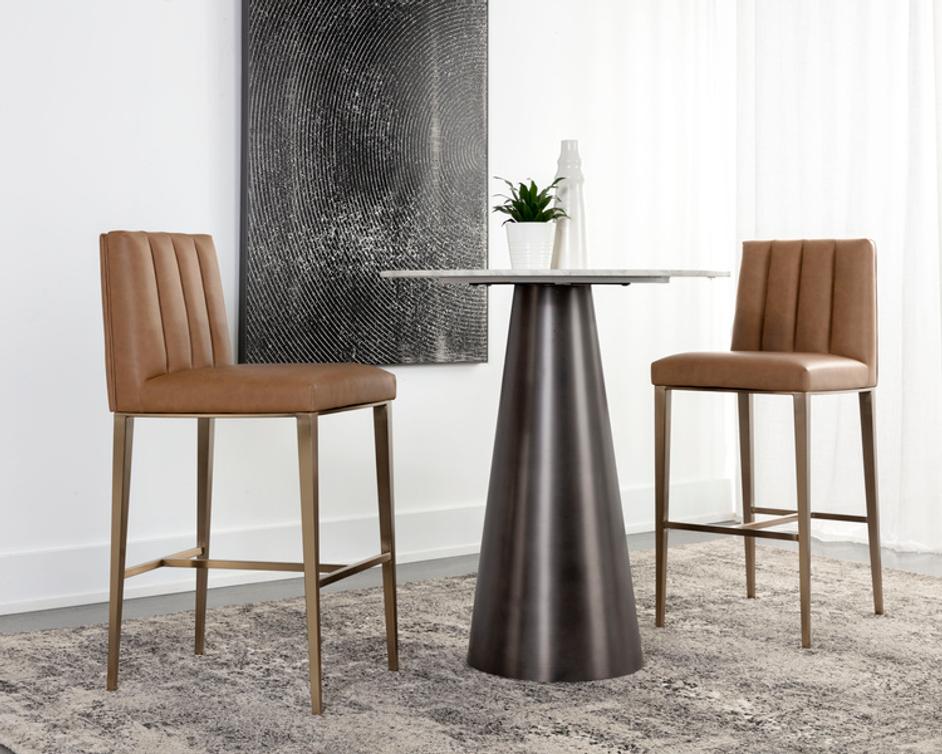 WILBUR BARSTOOL - MILLIKEN COGNAC by Sunpan