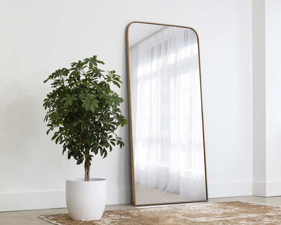 Calabasas Floor Mirror - Brass by Sunpan