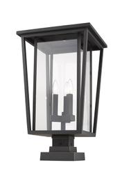 Seoul 3 Light Outdoor Pier Mounted Fixture in Oil Rubbed Bronze Finish by Z-Lite