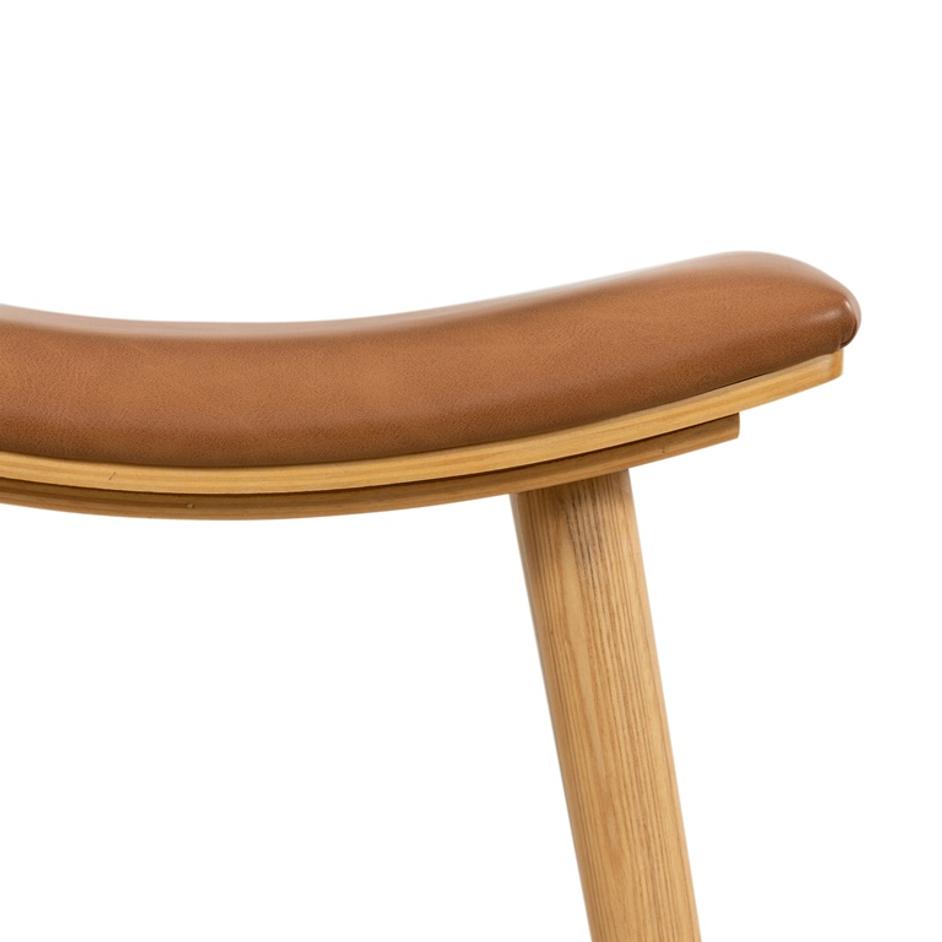 Union Saddle Stool In Smoked Naturl In Counter by FOUR HANDS