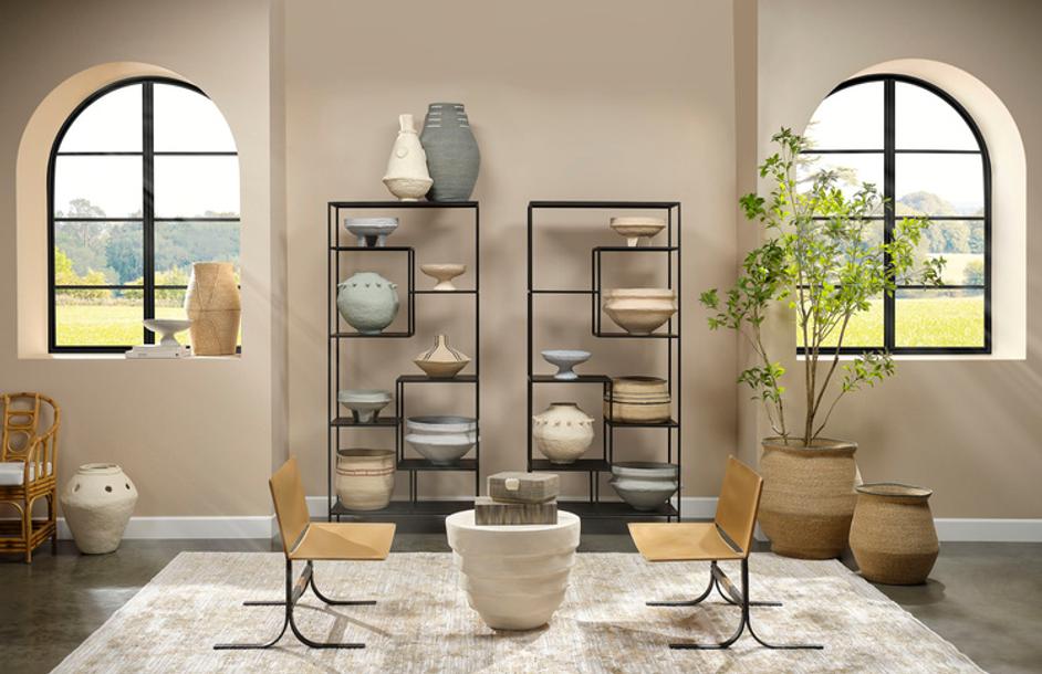 Concentric Fiber Glass Indoor/Outdoor Side Table, Cream White by Jamie Young