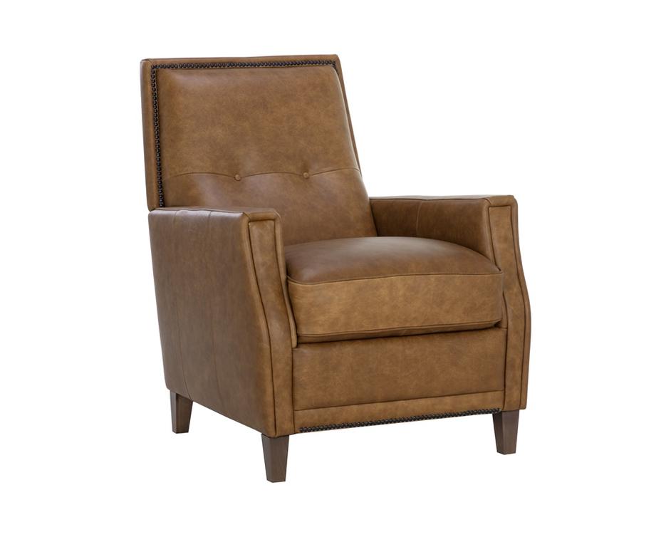FLORENZI LOUNGE CHAIR - COGNAC LEATHER by Sunpan