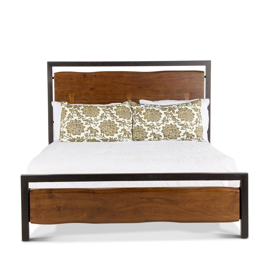 Aspen Acacia Wood Queen Bed in Walnut Finish by Home Trends & Design