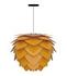 Aluvia Medium Hardwired Pendant in Saffron with Black Cord by UMAGE