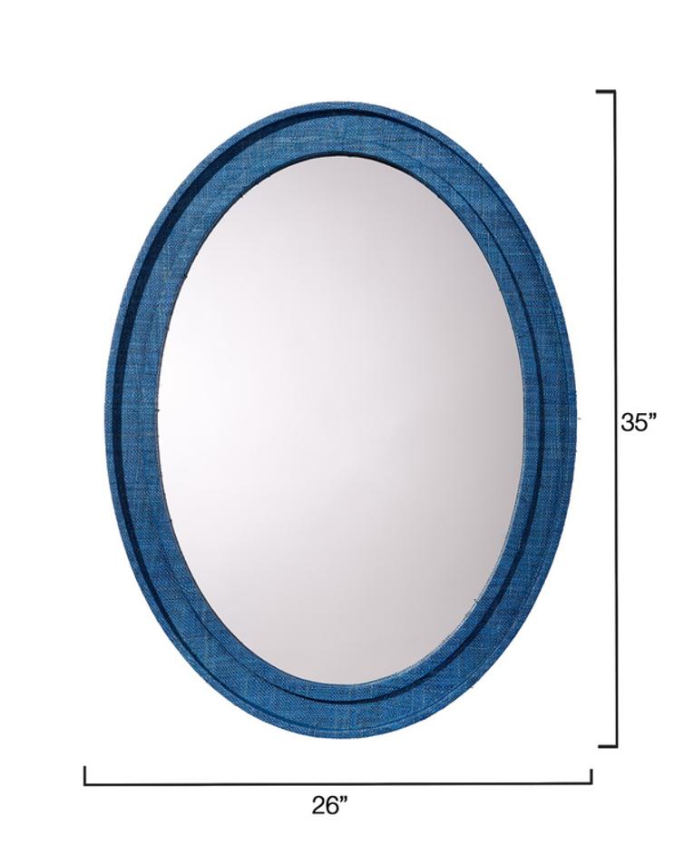 Valley Raffia Oval Wall Mirror, Indigo by Jamie Young