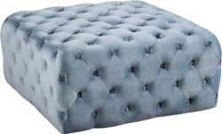 Laurie Ottoman/Bench In Sky Blue Velvet by Meridian Furniture