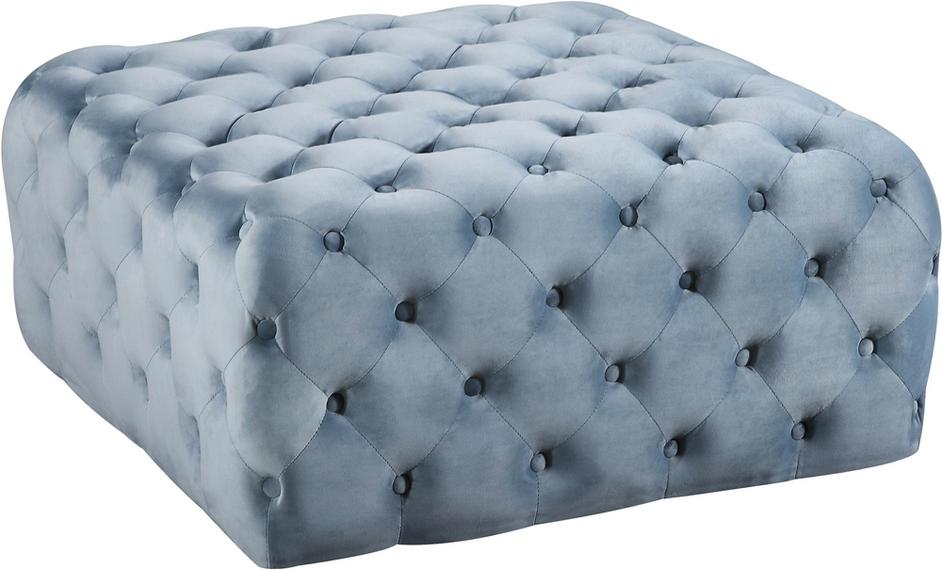 Laurie Ottoman/Bench In Sky Blue Velvet by Meridian Furniture