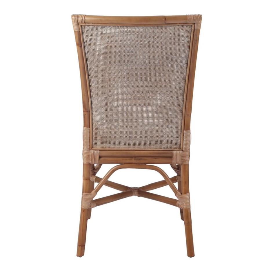 Tatum Rattan Side Chair In Canary Brown by New Pacific Direct