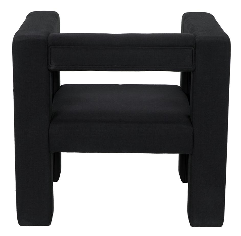 Felix Mixed Lumber Frame Chair in Black Cotton by Noir Furniture